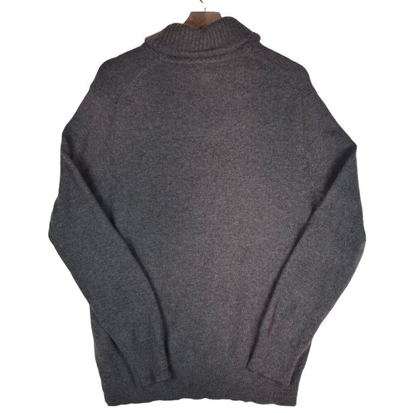 J.Crew Wool Blend Shawl Collar Sweater Men's Large Brown Cozy Minimalist Preppy - Picture 2 of 9